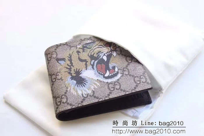 GUCCI古馳 經典款 G家老虎圖案 雙折皮夾 138042 WTG1831